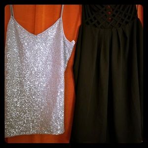 Silver sequin tank top